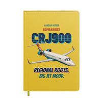 Thumbnail for Bombardier CRJ900 - Regional roots. Big jet mood. design on yellow notebook