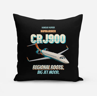 Bombardier CRJ900 - Regional roots. Big jet mood. design on black pillow