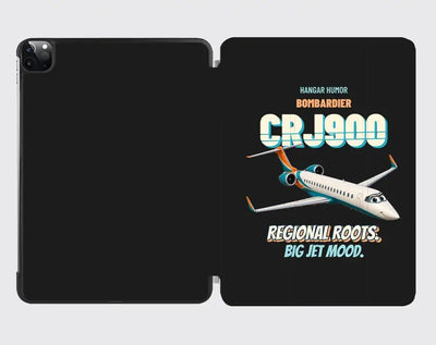 Bombardier CRJ900 - Regional roots. Big jet mood. design on black ipad tablet case