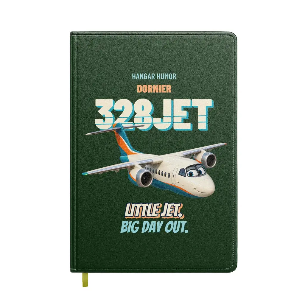 Dornier 328JET - Little jet. Big day out. design on dark green notebook