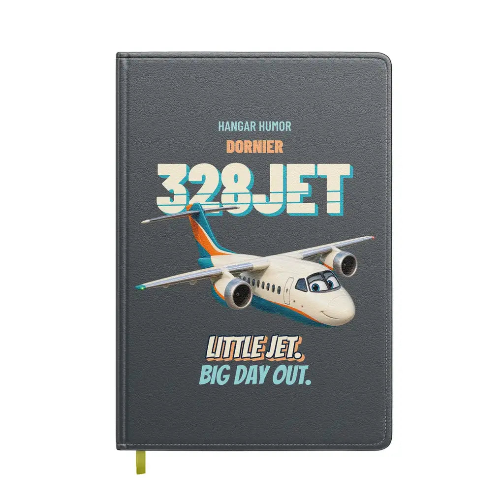 Dornier 328JET - Little jet. Big day out. design on gray notebook