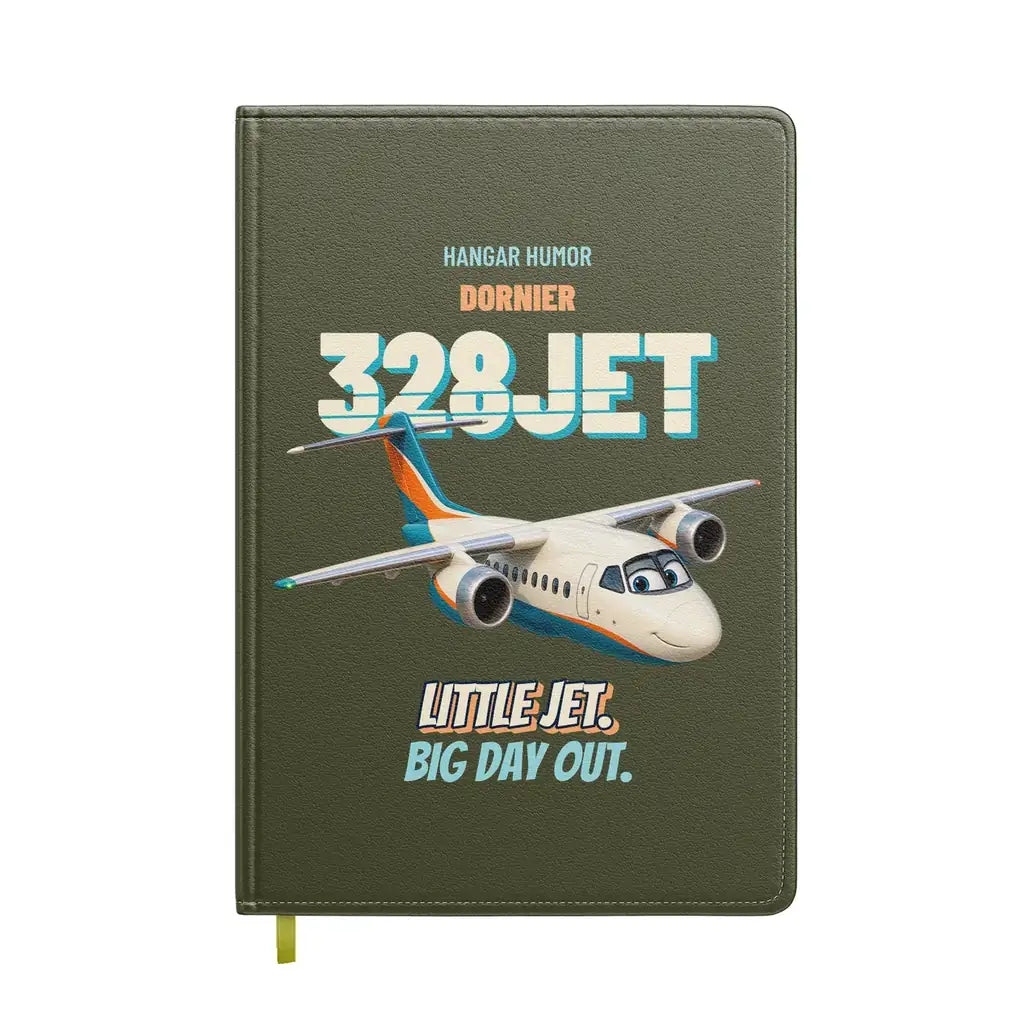 Dornier 328JET - Little jet. Big day out. design on green army notebook