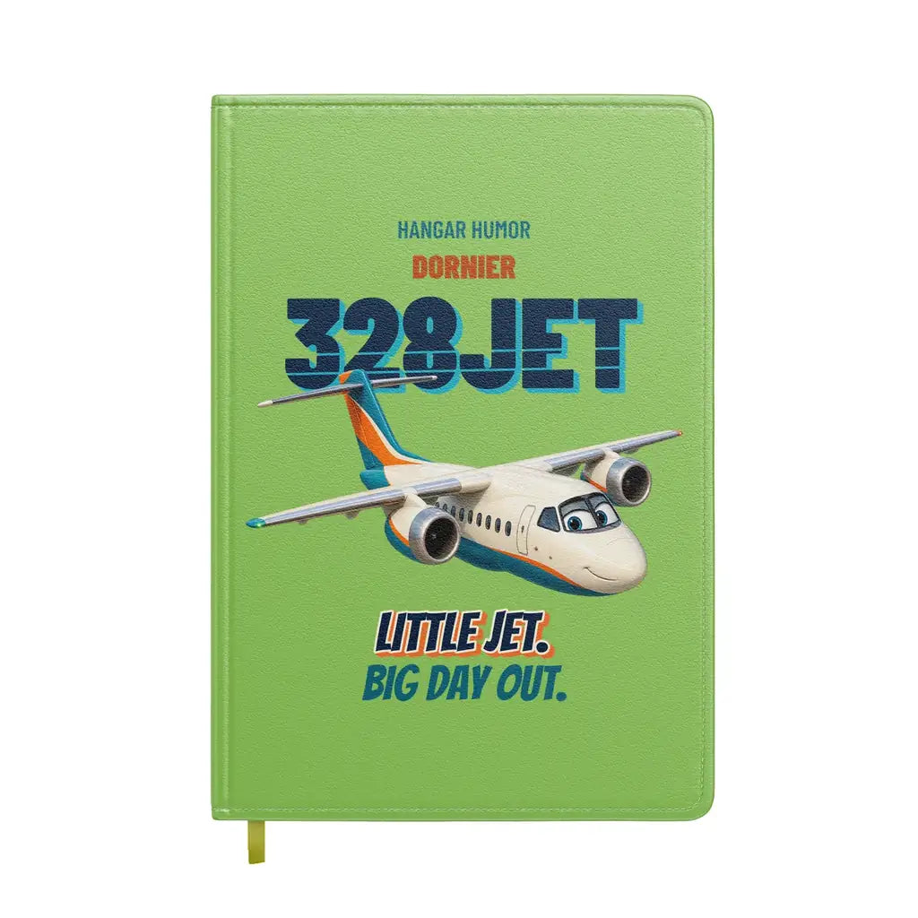 Dornier 328JET - Little jet. Big day out. design on light green notebook