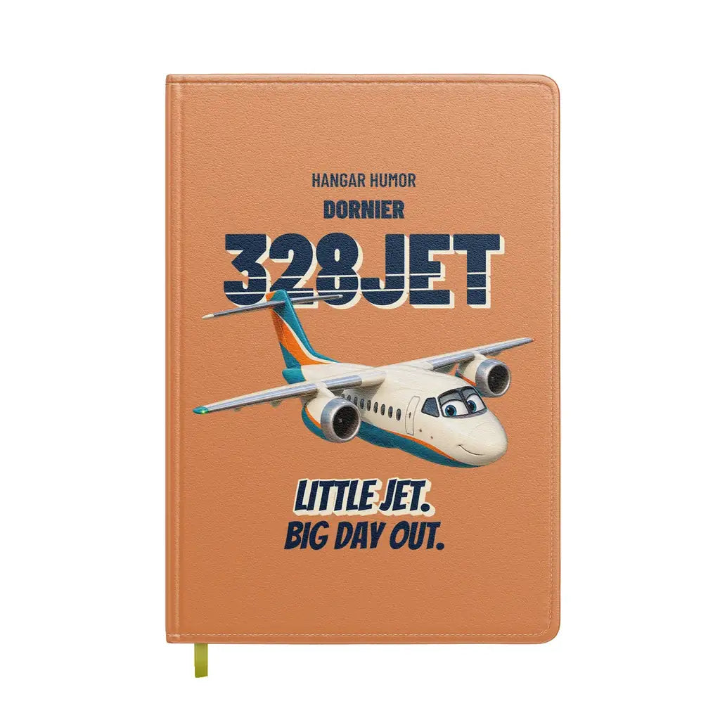 Dornier 328JET - Little jet. Big day out. design on orange notebook
