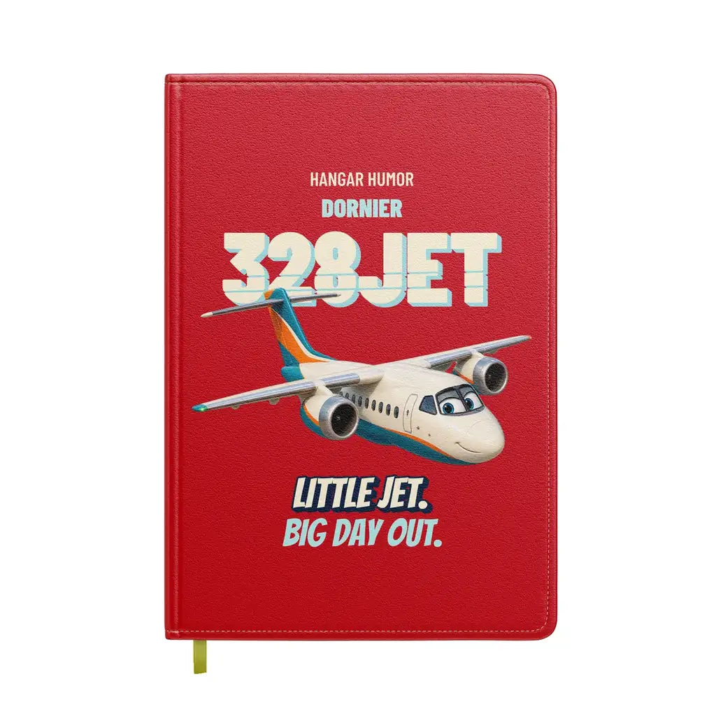 Dornier 328JET - Little jet. Big day out. design on red notebook