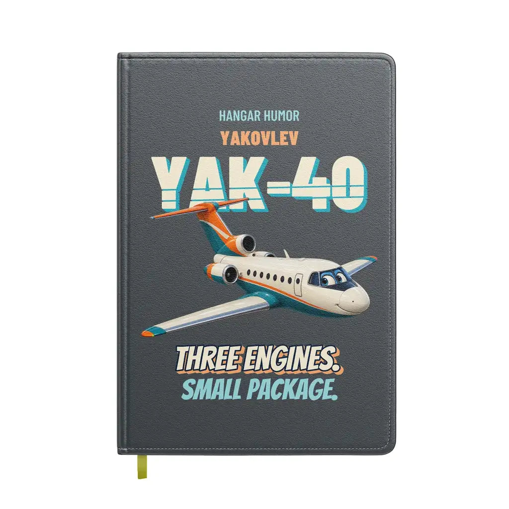 Yakovlev Yak-40 - Three engines. Small package. design on gray notebook