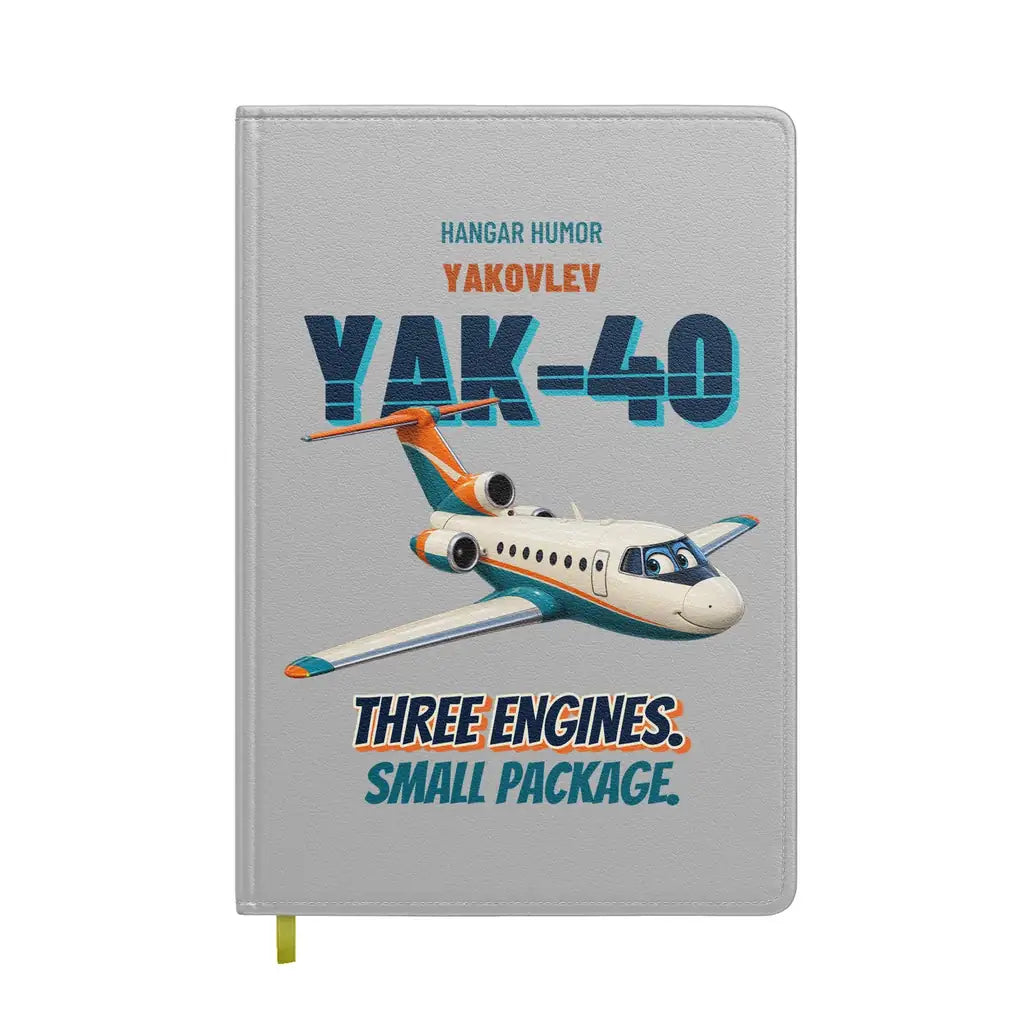 Yakovlev Yak-40 - Three engines. Small package. design on light gray notebook