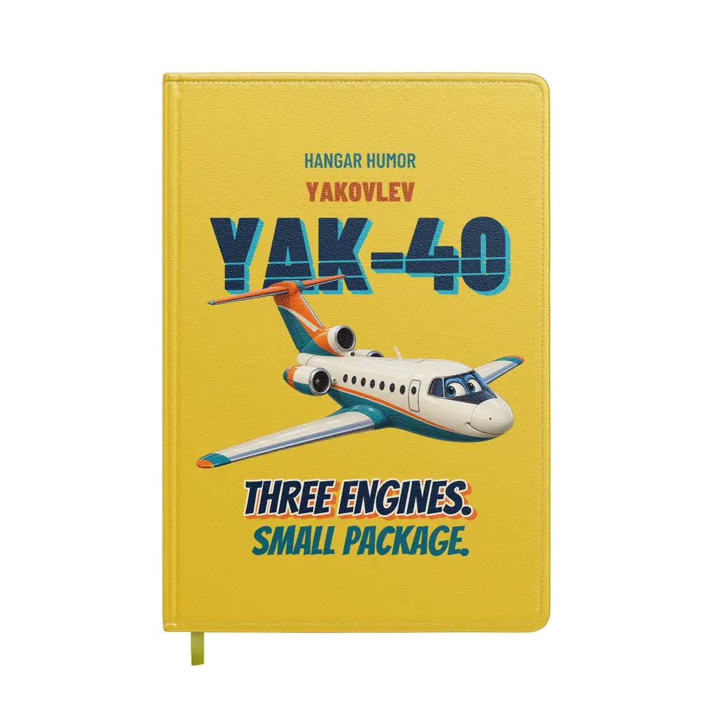 Yakovlev Yak-40 - Three engines. Small package. design on yellow notebook