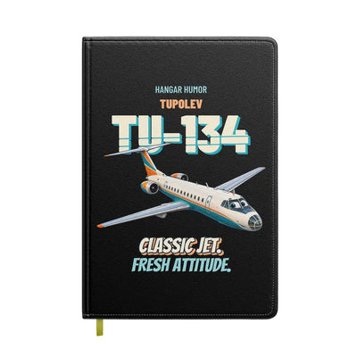 Tupolev Tu-134A - Classic jet. Fresh attitude. design on black notebook