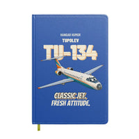 Thumbnail for Tupolev Tu-134A - Classic jet. Fresh attitude. design on blue notebook