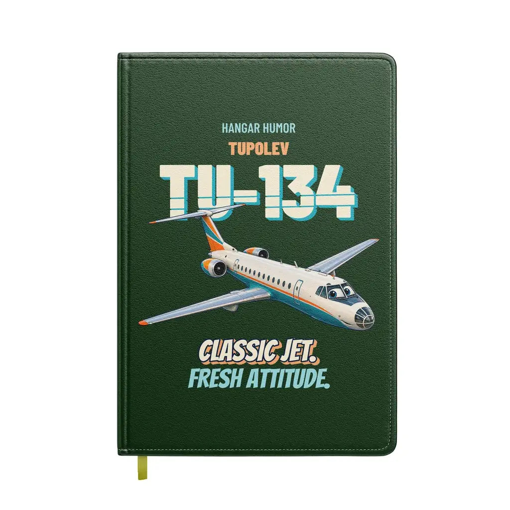 Tupolev Tu-134A - Classic jet. Fresh attitude. design on dark green notebook