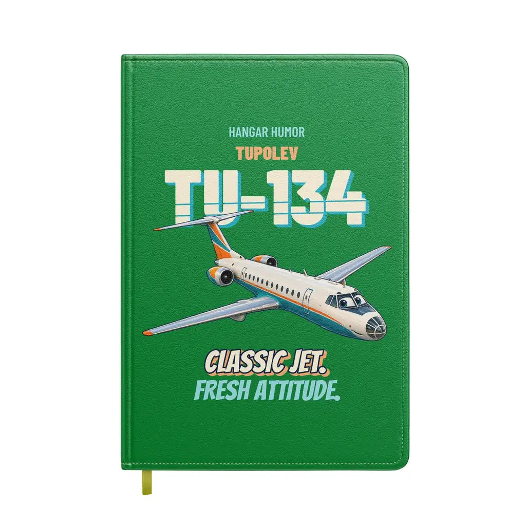 Tupolev Tu-134A - Classic jet. Fresh attitude. design on green notebook