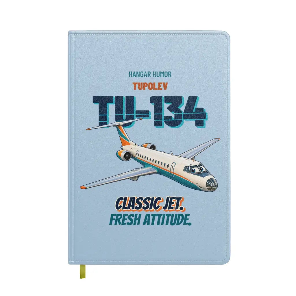 Tupolev Tu-134A - Classic jet. Fresh attitude. design on light blue notebook