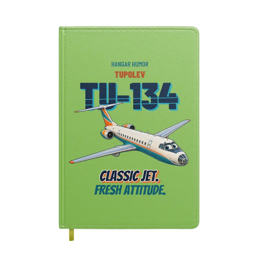 Tupolev Tu-134A - Classic jet. Fresh attitude. design on light green notebook