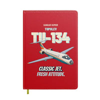 Thumbnail for Tupolev Tu-134A - Classic jet. Fresh attitude. design on red notebook
