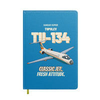 Thumbnail for Tupolev Tu-134A - Classic jet. Fresh attitude. design on turquoise notebook