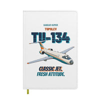 Thumbnail for Tupolev Tu-134A - Classic jet. Fresh attitude. design on white notebook