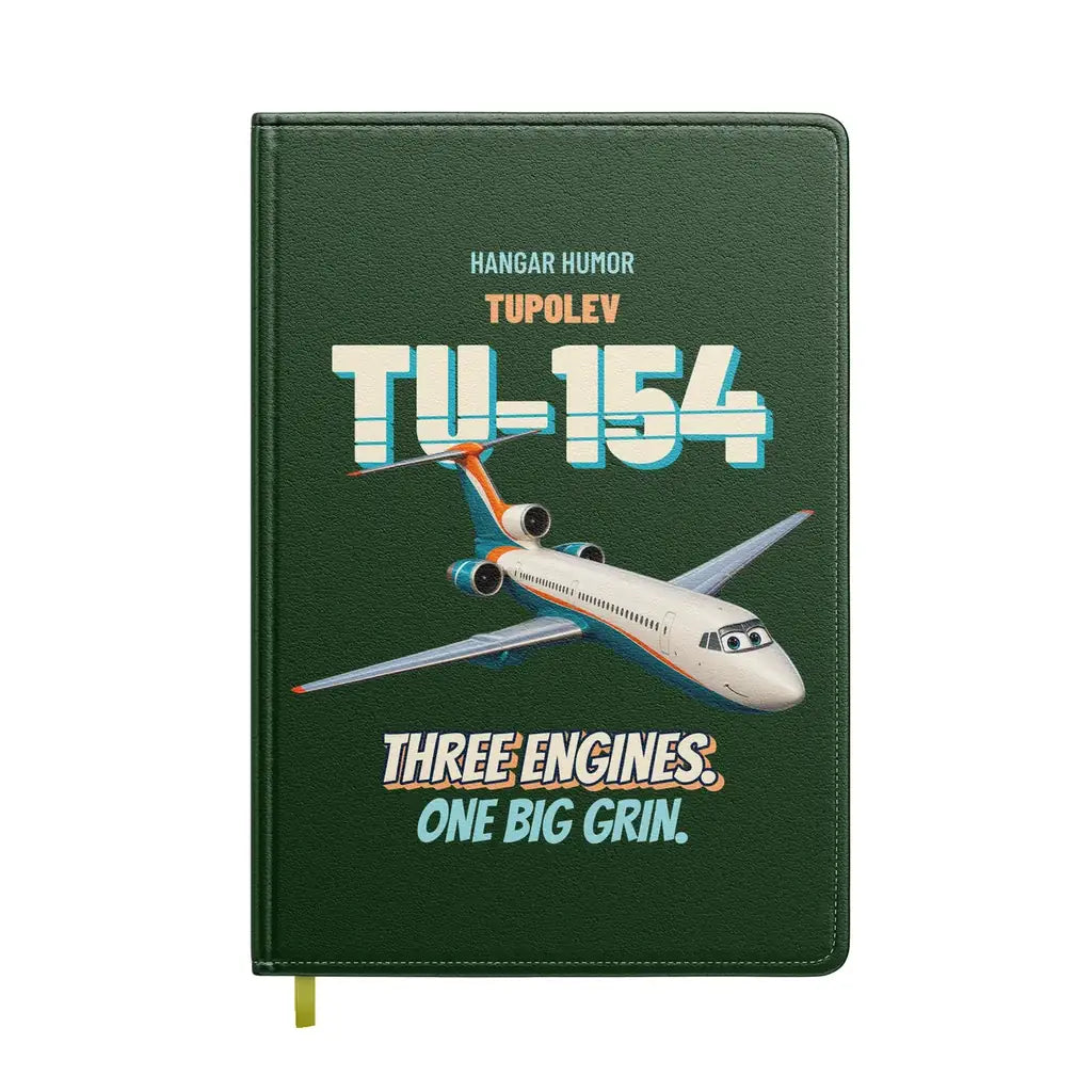 Tupolev Tu-154M - Three engines. One big grin. design on dark green notebook
