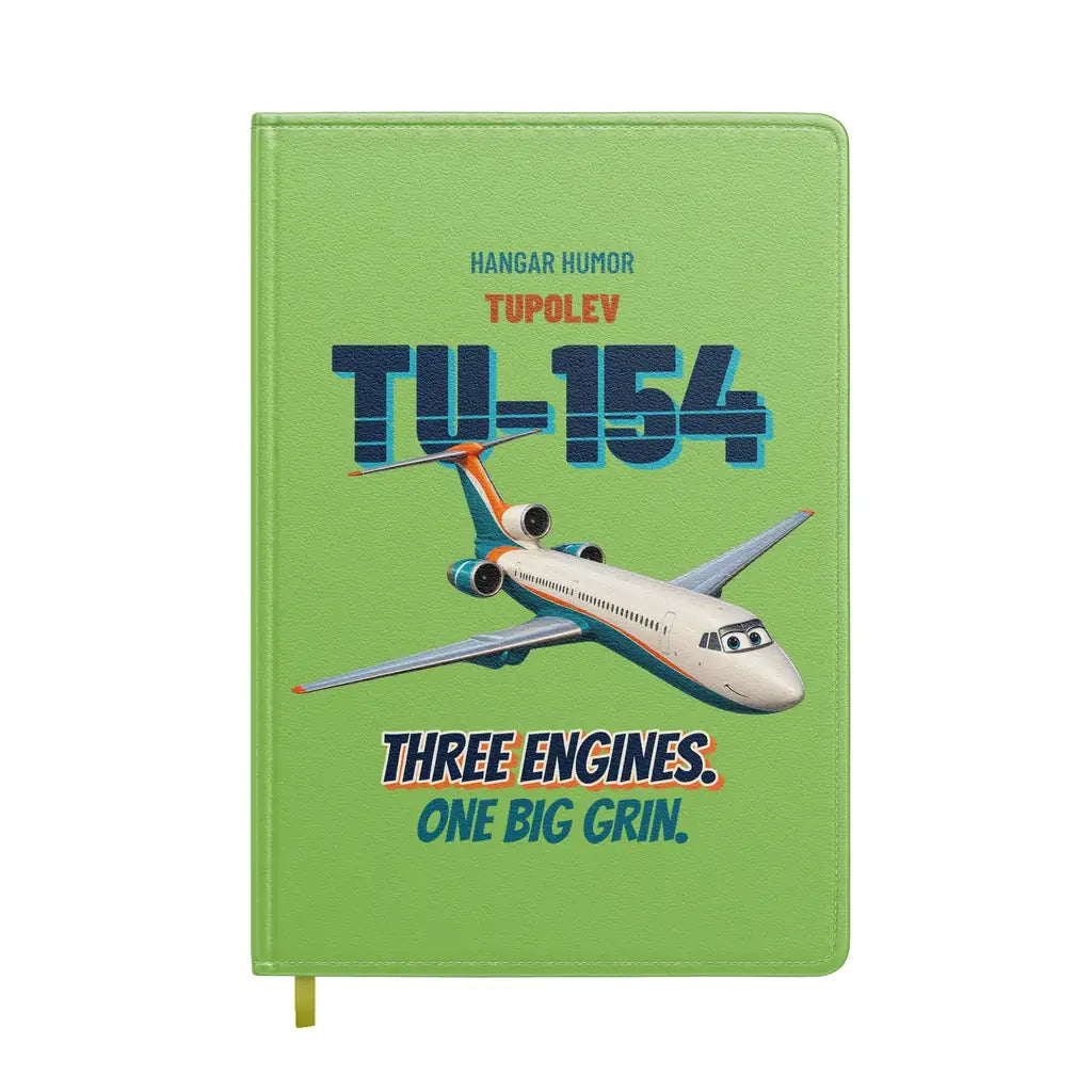 Tupolev Tu-154M - Three engines. One big grin. design on light green notebook
