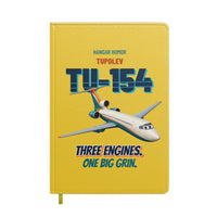 Thumbnail for Tupolev Tu-154M - Three engines. One big grin. design on yellow notebook