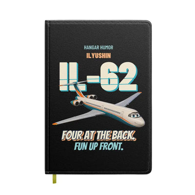 Ilyushin Il-62M - Four at the back. Fun up front. design on black notebook