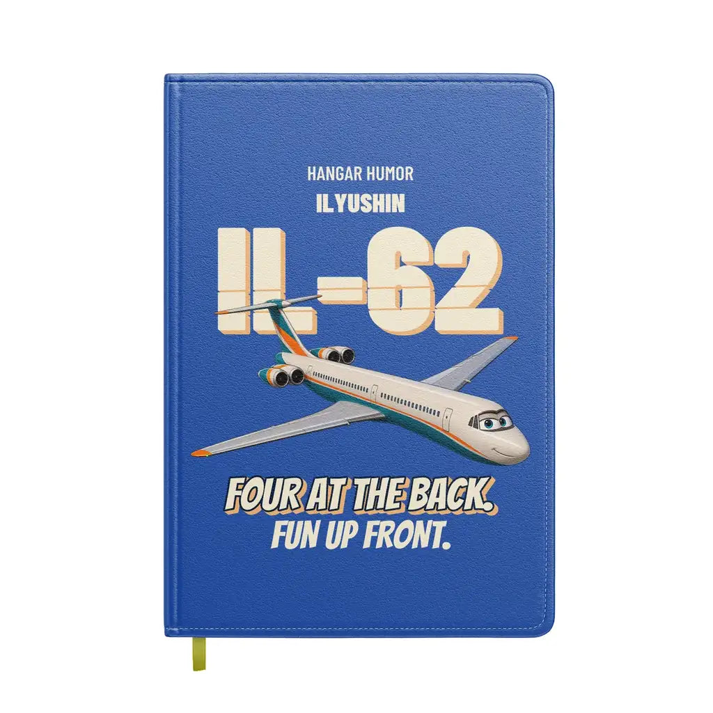 Ilyushin Il-62M - Four at the back. Fun up front. design on blue notebook