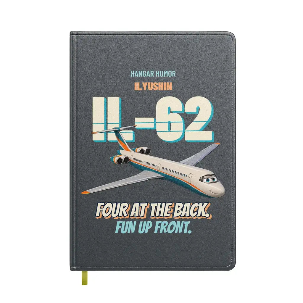 Ilyushin Il-62M - Four at the back. Fun up front. design on gray notebook