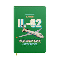 Thumbnail for Ilyushin Il-62M - Four at the back. Fun up front. design on green notebook