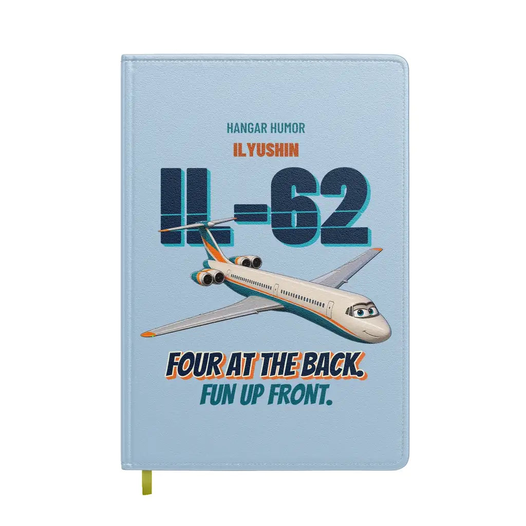 Ilyushin Il-62M - Four at the back. Fun up front. design on light blue notebook
