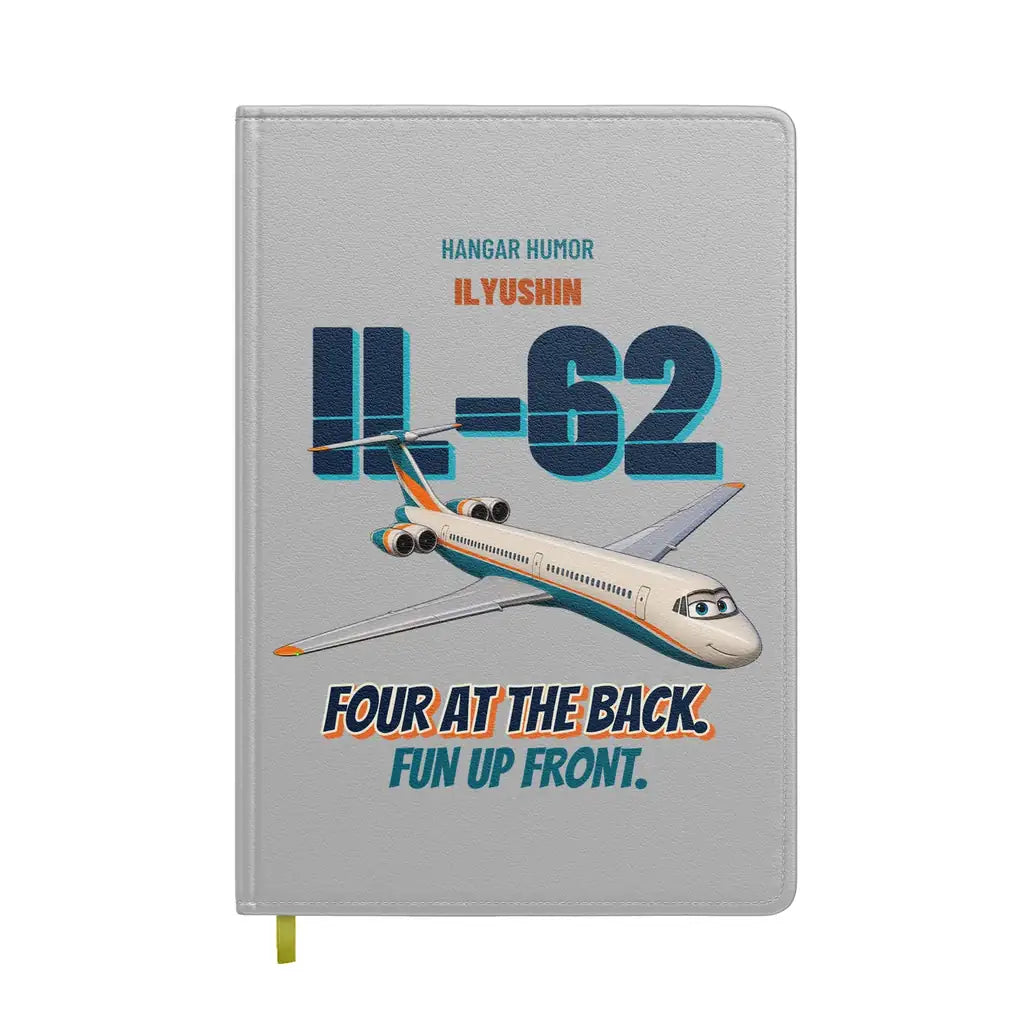 Ilyushin Il-62M - Four at the back. Fun up front. design on light gray notebook