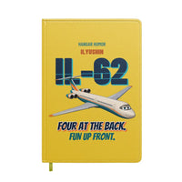 Thumbnail for Ilyushin Il-62M - Four at the back. Fun up front. design on yellow notebook