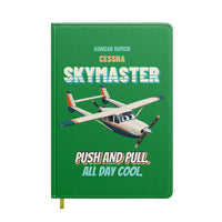Thumbnail for Cessna 337G Skymaster - Push and pull. All day cool. design on green notebook
