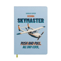 Thumbnail for Cessna 337G Skymaster - Push and pull. All day cool. design on light blue notebook