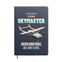 Thumbnail for Cessna 337G Skymaster - Push and pull. All day cool. design on navy blue notebook