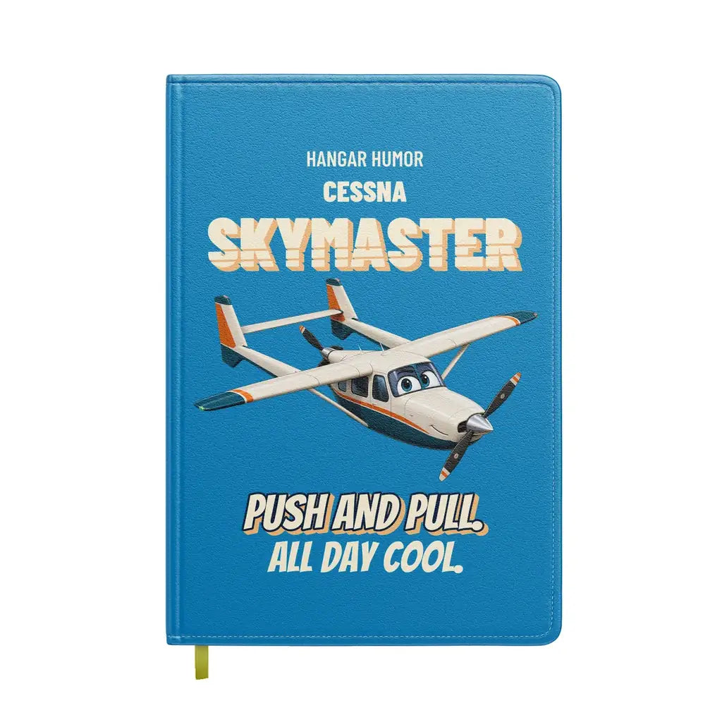 Cessna 337G Skymaster - Push and pull. All day cool. design on turquoise notebook