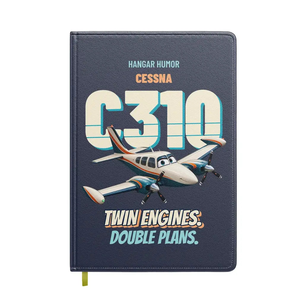 Cessna 310R - Twin engines. Double plans. design on navy blue notebook