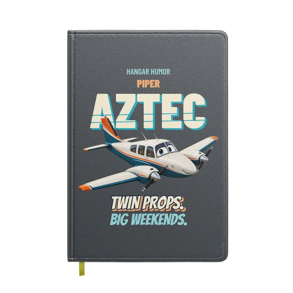 Piper PA-23-250 Aztec - Twin props. Big weekends. design on gray notebook