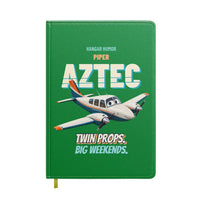 Thumbnail for Piper PA-23-250 Aztec - Twin props. Big weekends. design on green notebook