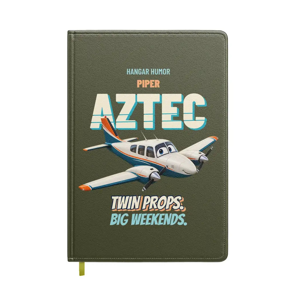 Piper PA-23-250 Aztec - Twin props. Big weekends. design on green army notebook