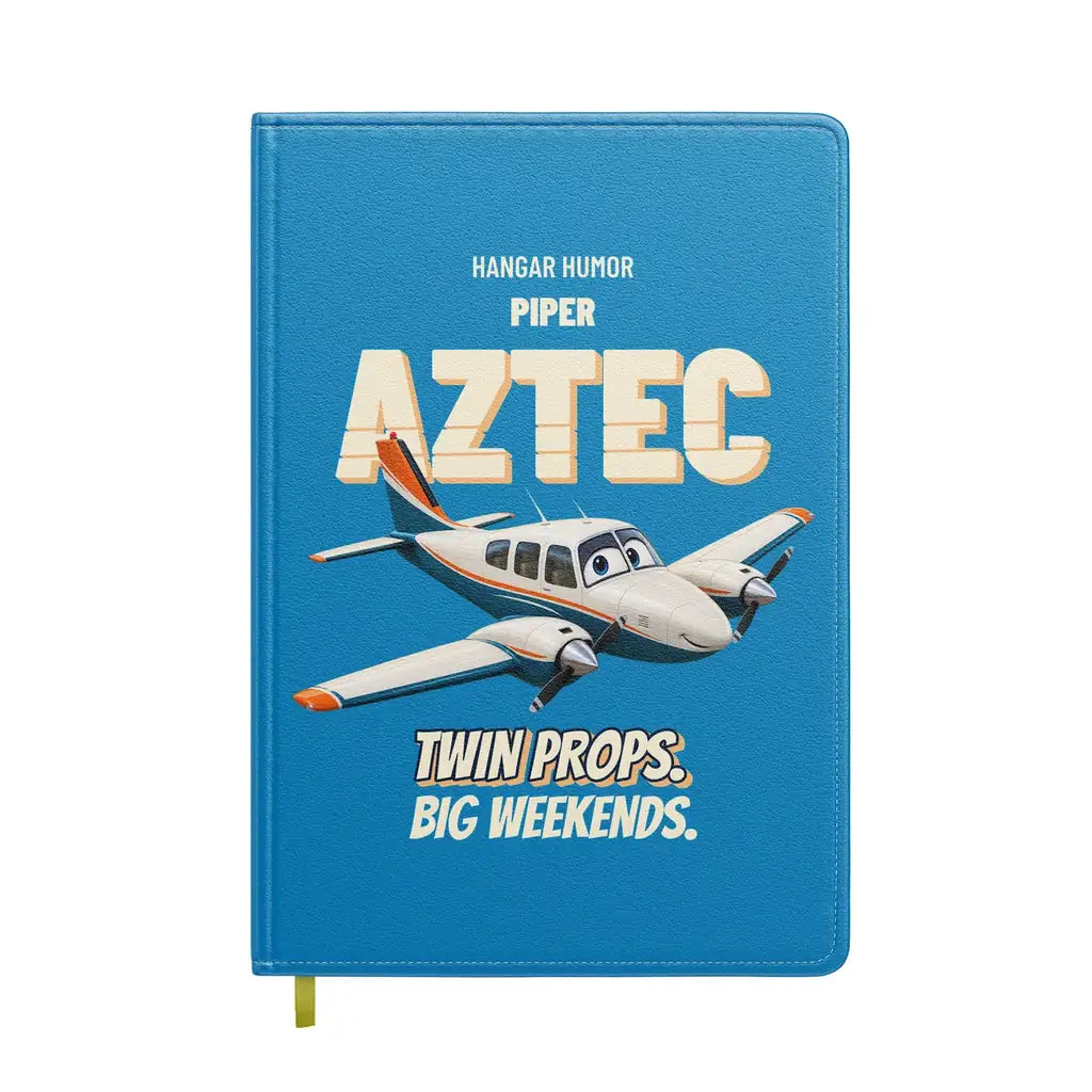 Piper PA-23-250 Aztec - Twin props. Big weekends. design on turquoise notebook