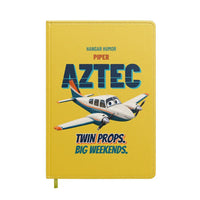 Thumbnail for Piper PA-23-250 Aztec - Twin props. Big weekends. design on yellow notebook