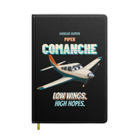 Thumbnail for Piper PA-24-250 Comanche - Low wings. High hopes. design on black notebook