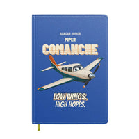 Thumbnail for Piper PA-24-250 Comanche - Low wings. High hopes. design on blue notebook