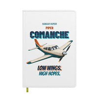 Thumbnail for Piper PA-24-250 Comanche - Low wings. High hopes. design on white notebook