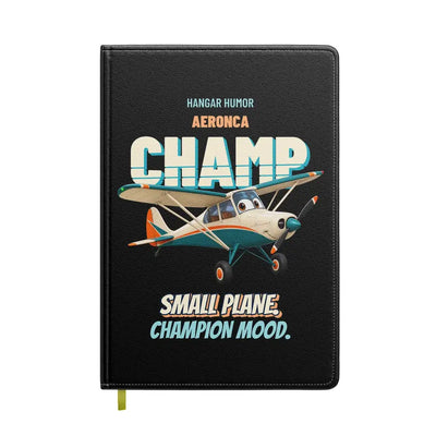 Aeronca 7AC Champion - Small plane. Champion mood. design on black notebook