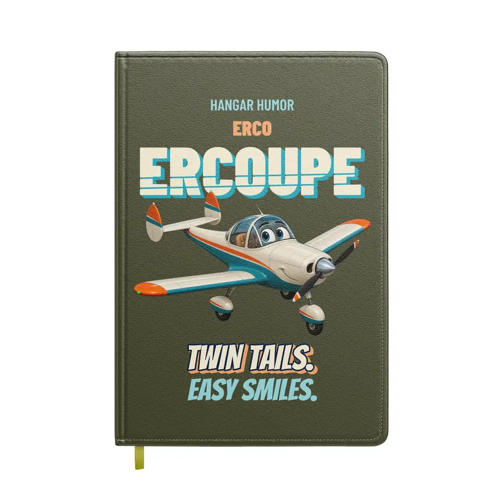 ERCO 415-C Ercoupe - Twin tails. Easy smiles. design on green army notebook