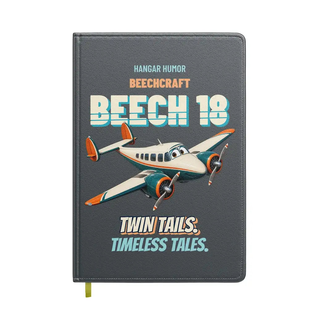 Beechcraft D18S - Twin tails. Timeless tales. design on gray notebook
