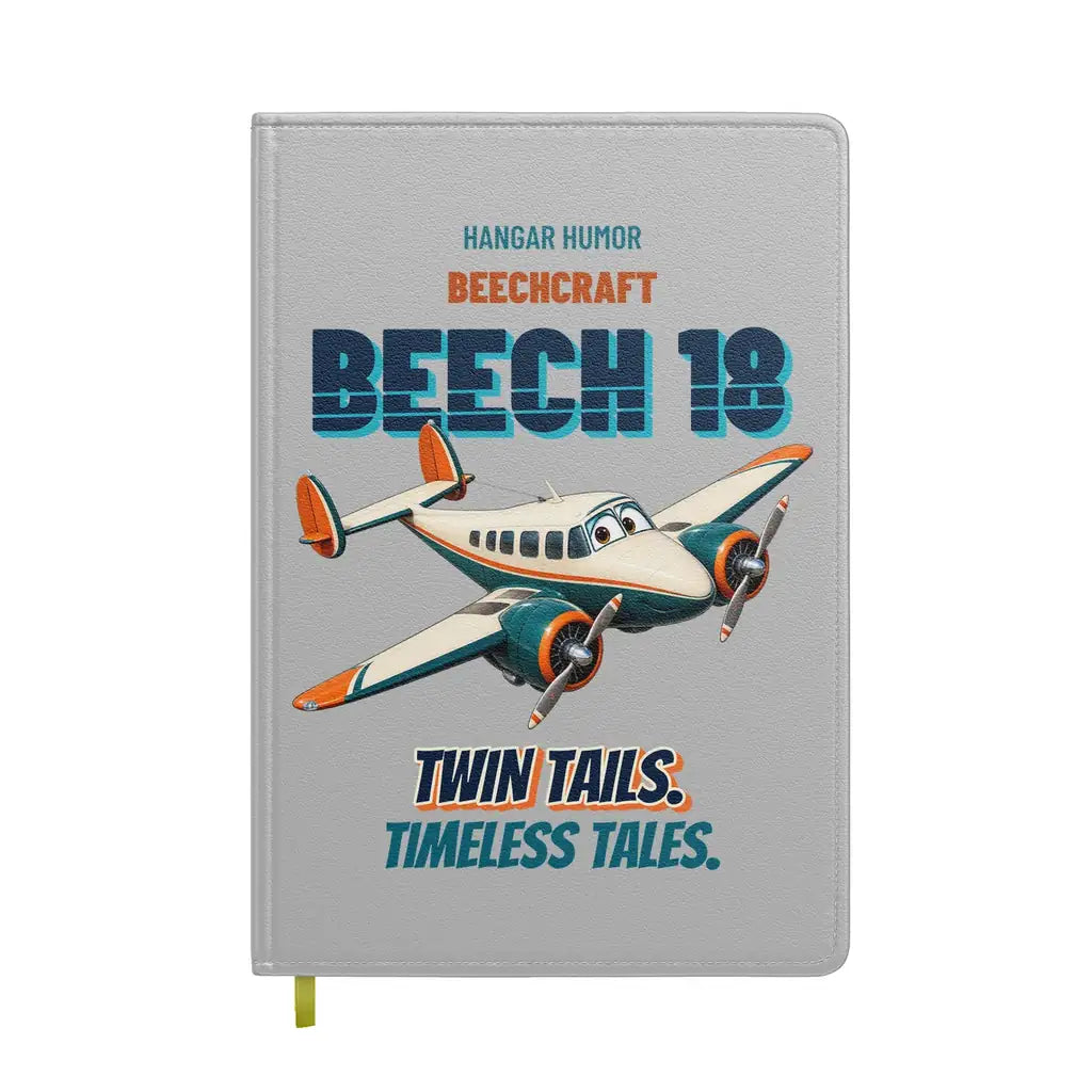 Beechcraft D18S - Twin tails. Timeless tales. design on light gray notebook