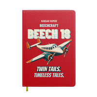 Thumbnail for Beechcraft D18S - Twin tails. Timeless tales. design on red notebook
