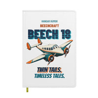 Thumbnail for Beechcraft D18S - Twin tails. Timeless tales. design on white notebook